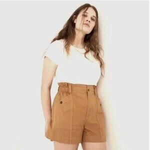Madewell Women's Paperbag Utility Shorts in Toffee Size Medium